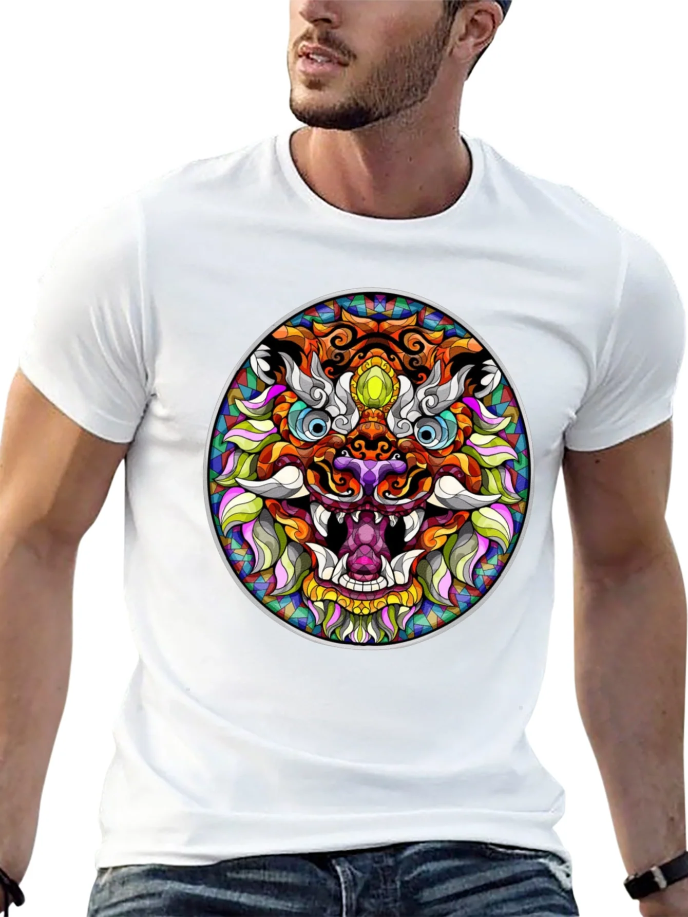 Colorful Dragon Graphic Tee - Unique Art T-Shirt