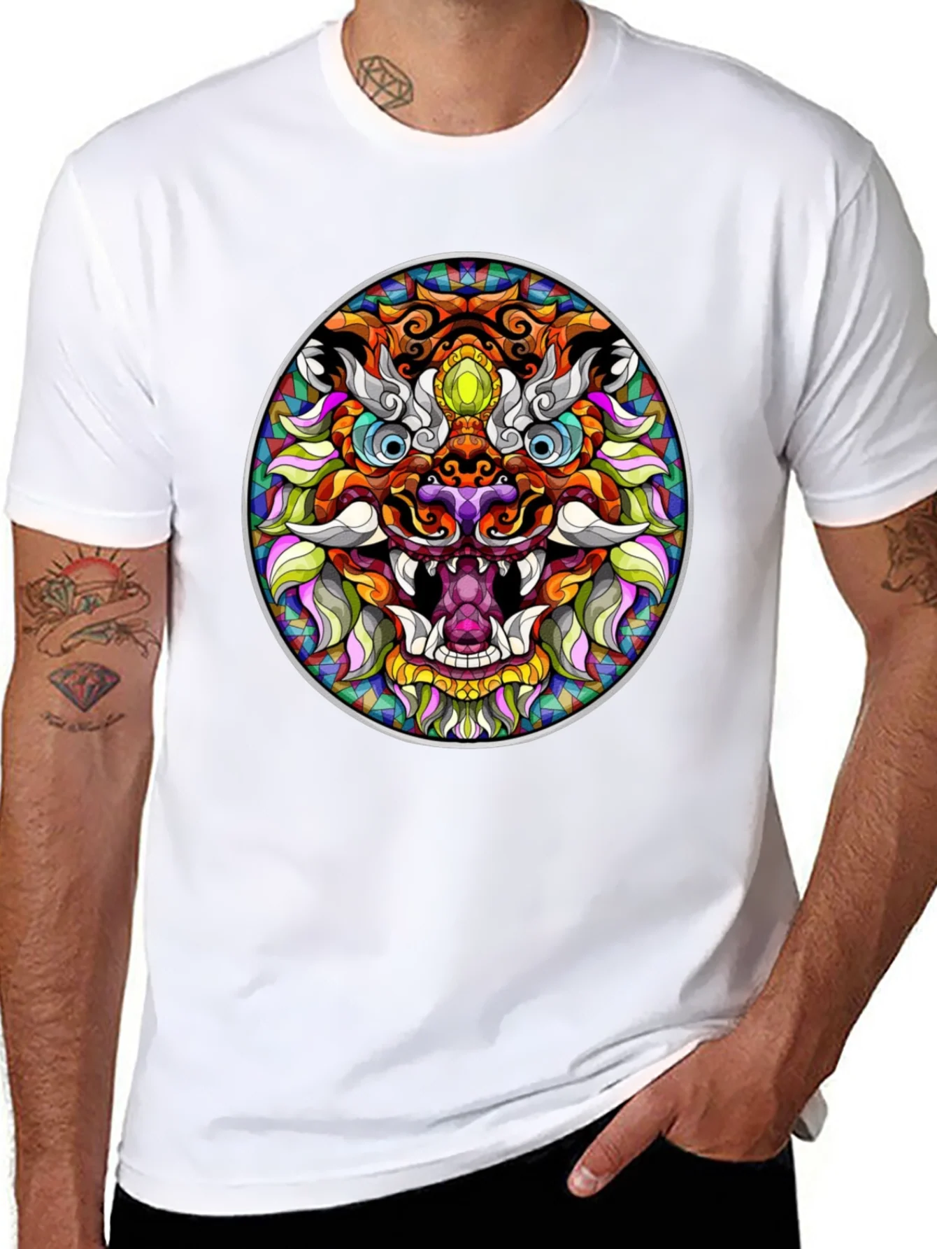 Colorful Dragon Graphic Tee - Unique Art T-Shirt