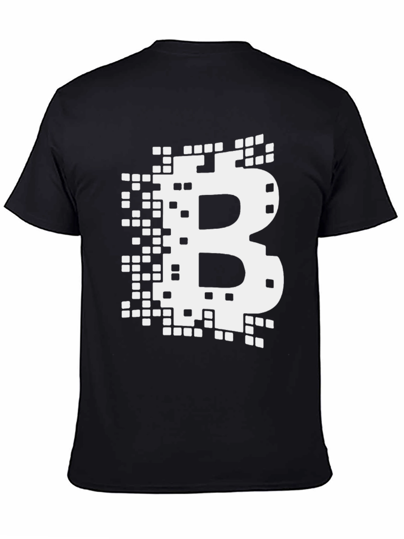 Bitcoin Pixelated B Logo Graphic Tee - Black