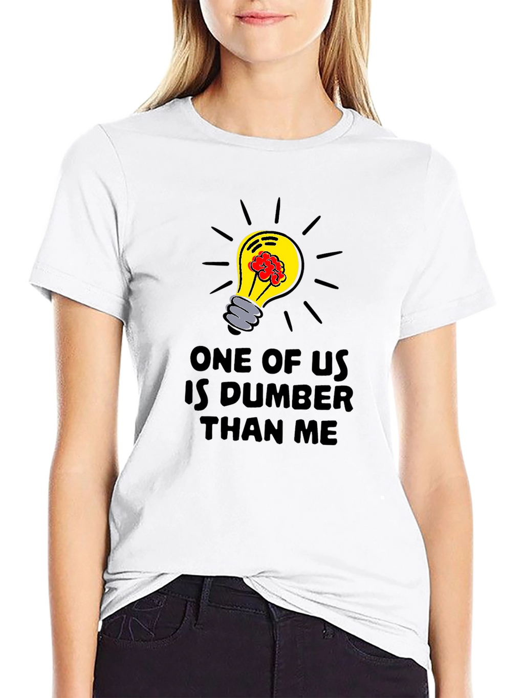 Dumber Than Me T-Shirt - Brainy Lightbulb Design