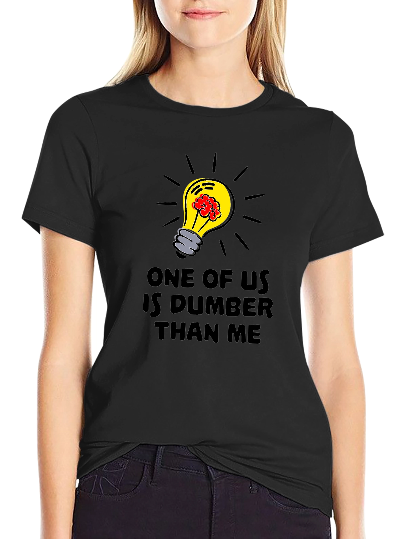 Dumber Than Me T-Shirt - Brainy Lightbulb Design