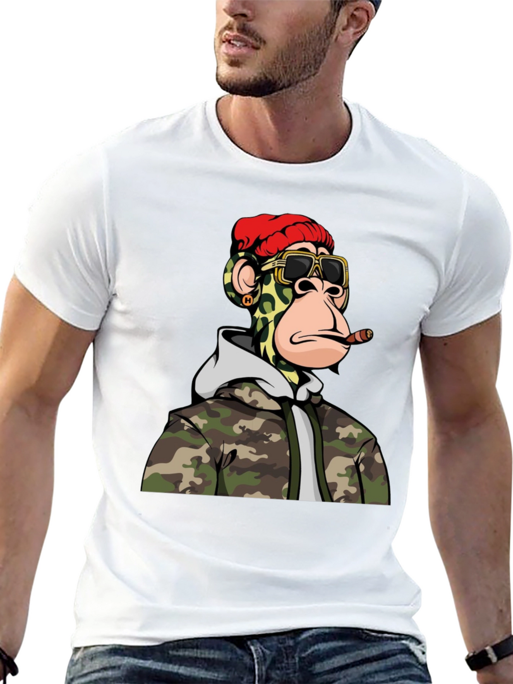 Bored Ape Camo Hoodie Graphic T-Shirt