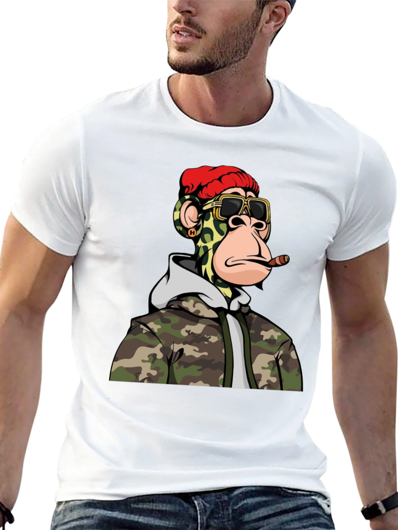 Bored Ape Camo Hoodie Graphic T-Shirt