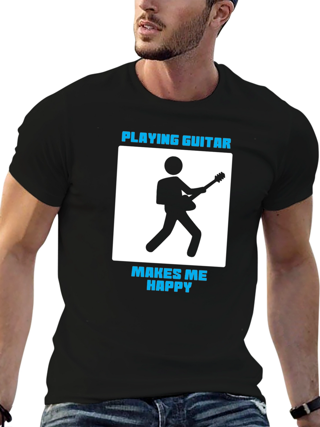 Playing Guitar Makes Me Happy T-Shirt