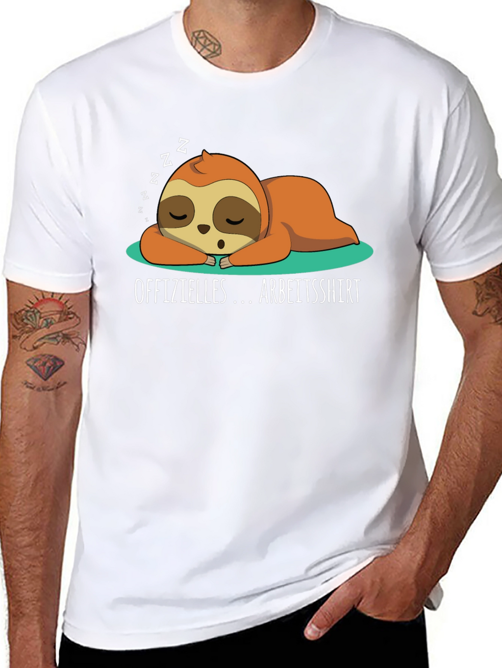 Lazy Sloth Arbeitsshirt T-Shirt