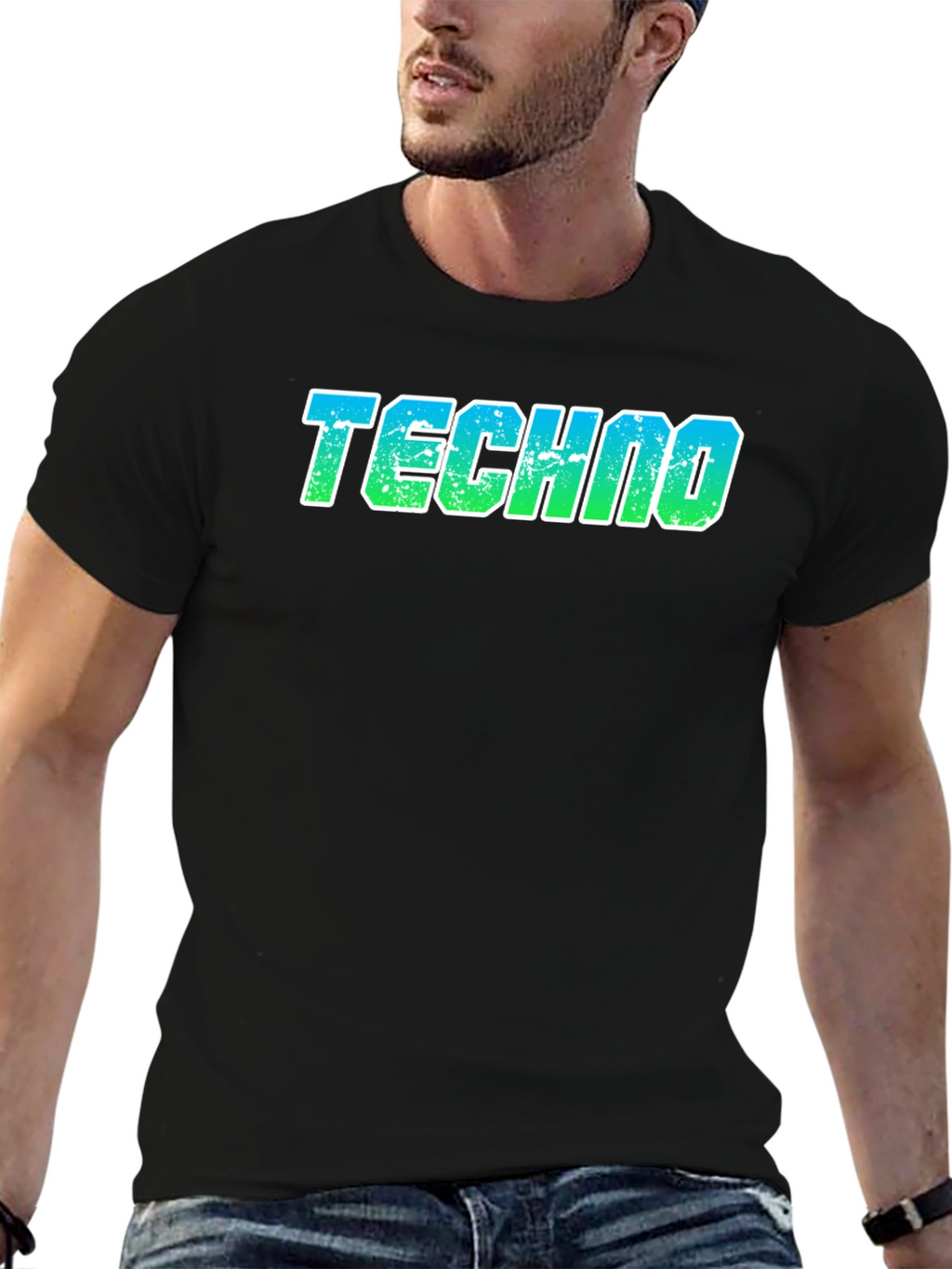 Techno T-Shirt - Retro Gradient Design