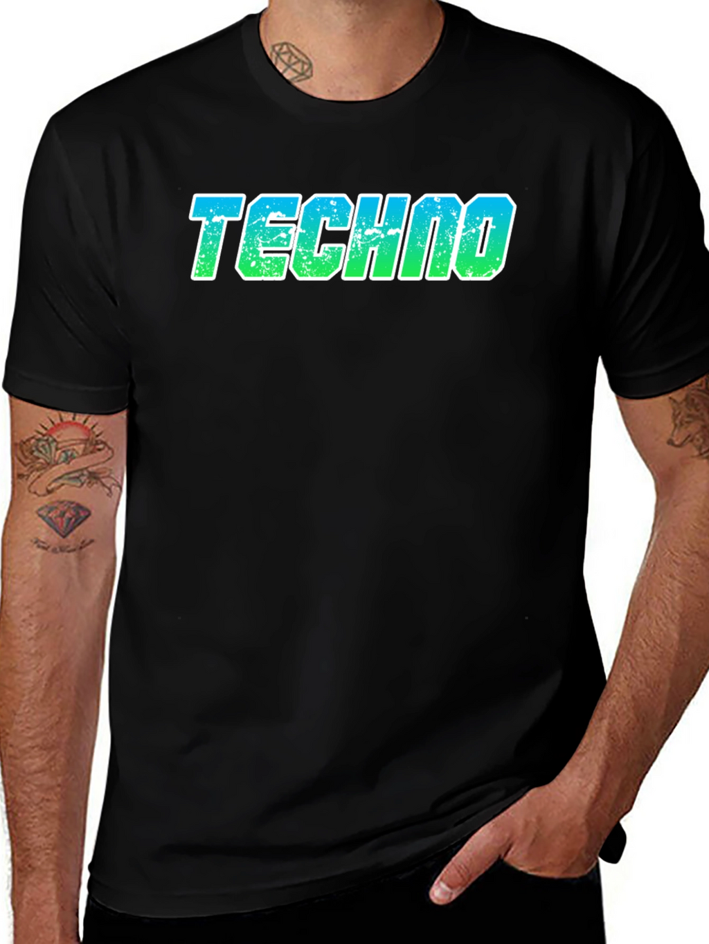 Techno T-Shirt - Retro Gradient Design