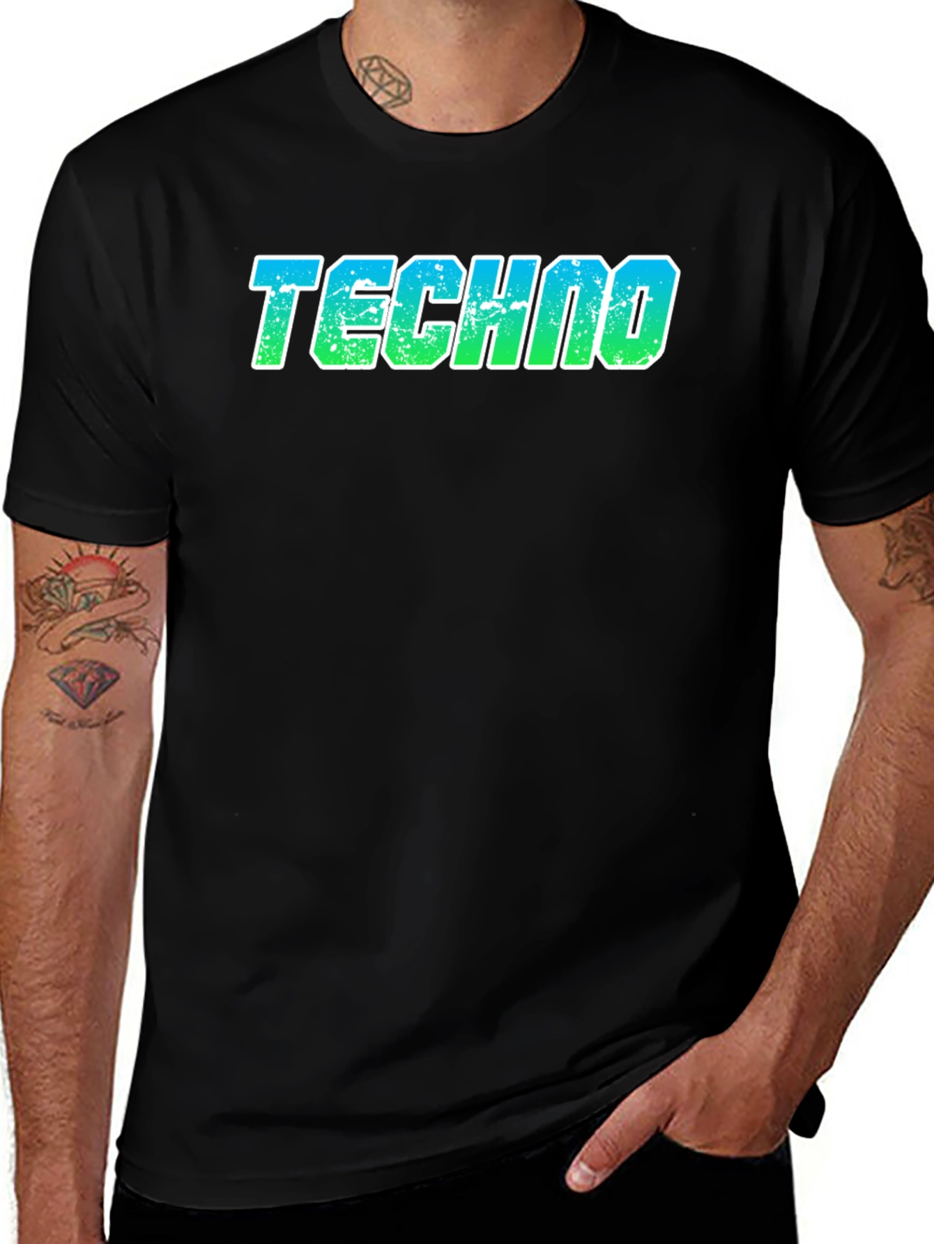 Techno T-Shirt - Retro Gradient Design