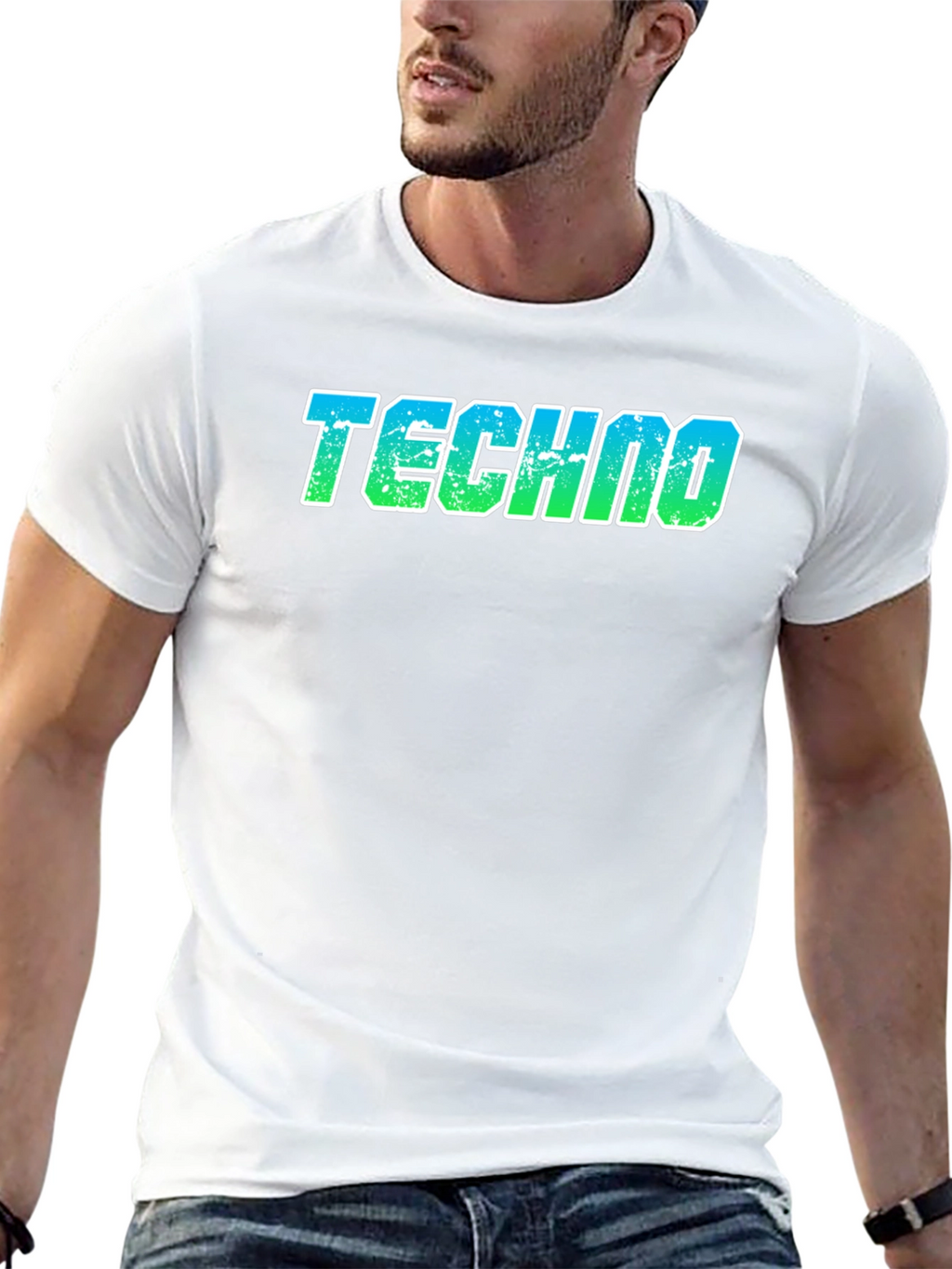 Techno T-Shirt - Retro Gradient Design