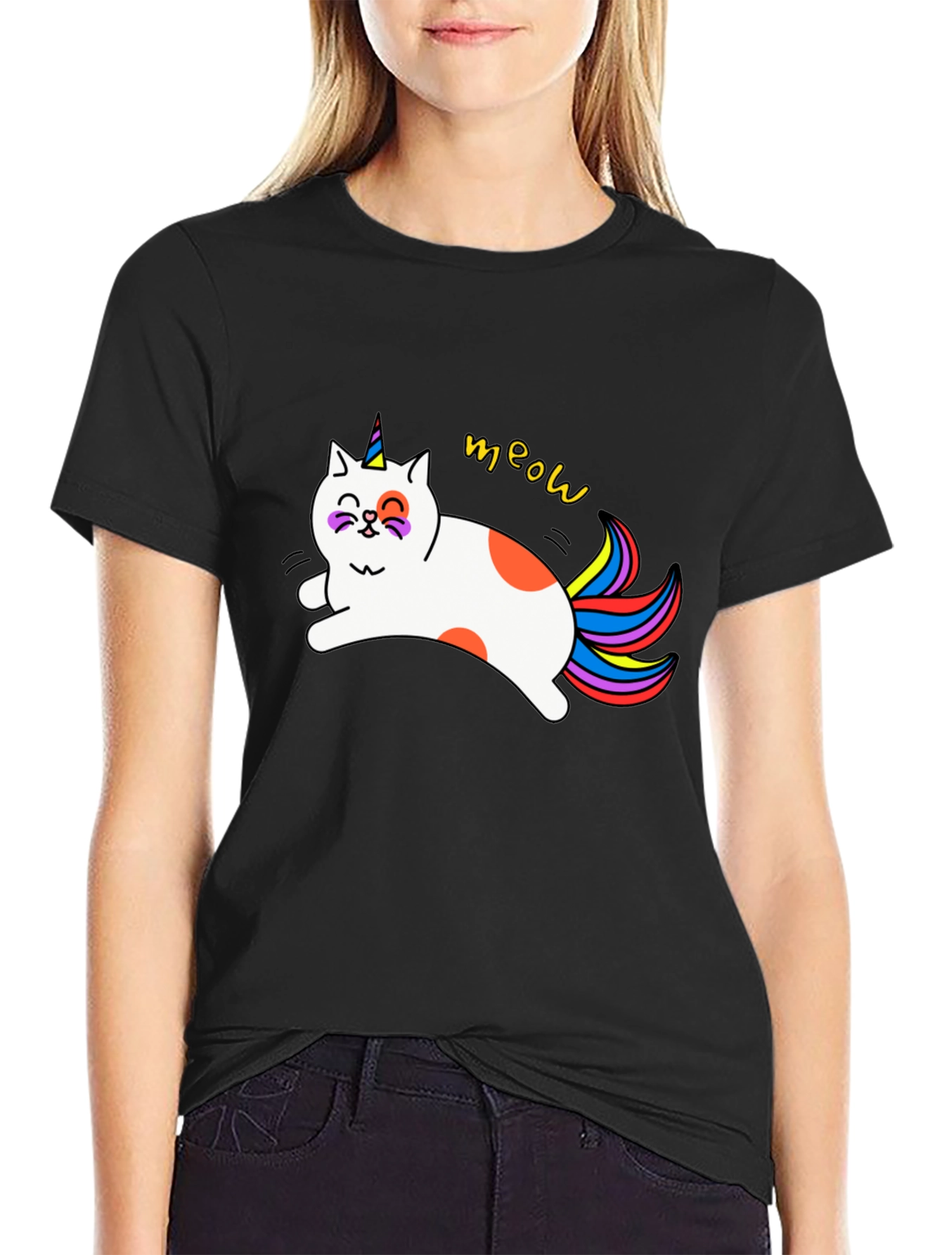 Unicat Meow T-Shirt - Novelty Graphic Tee