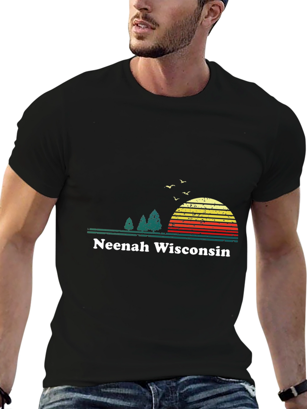Neenah Wisconsin Retro Sunset T-Shirt