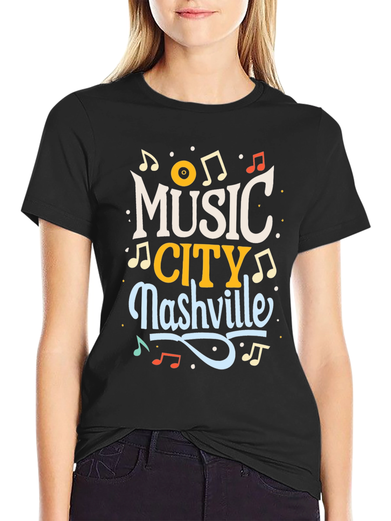 Music City Nashville Black T-Shirt