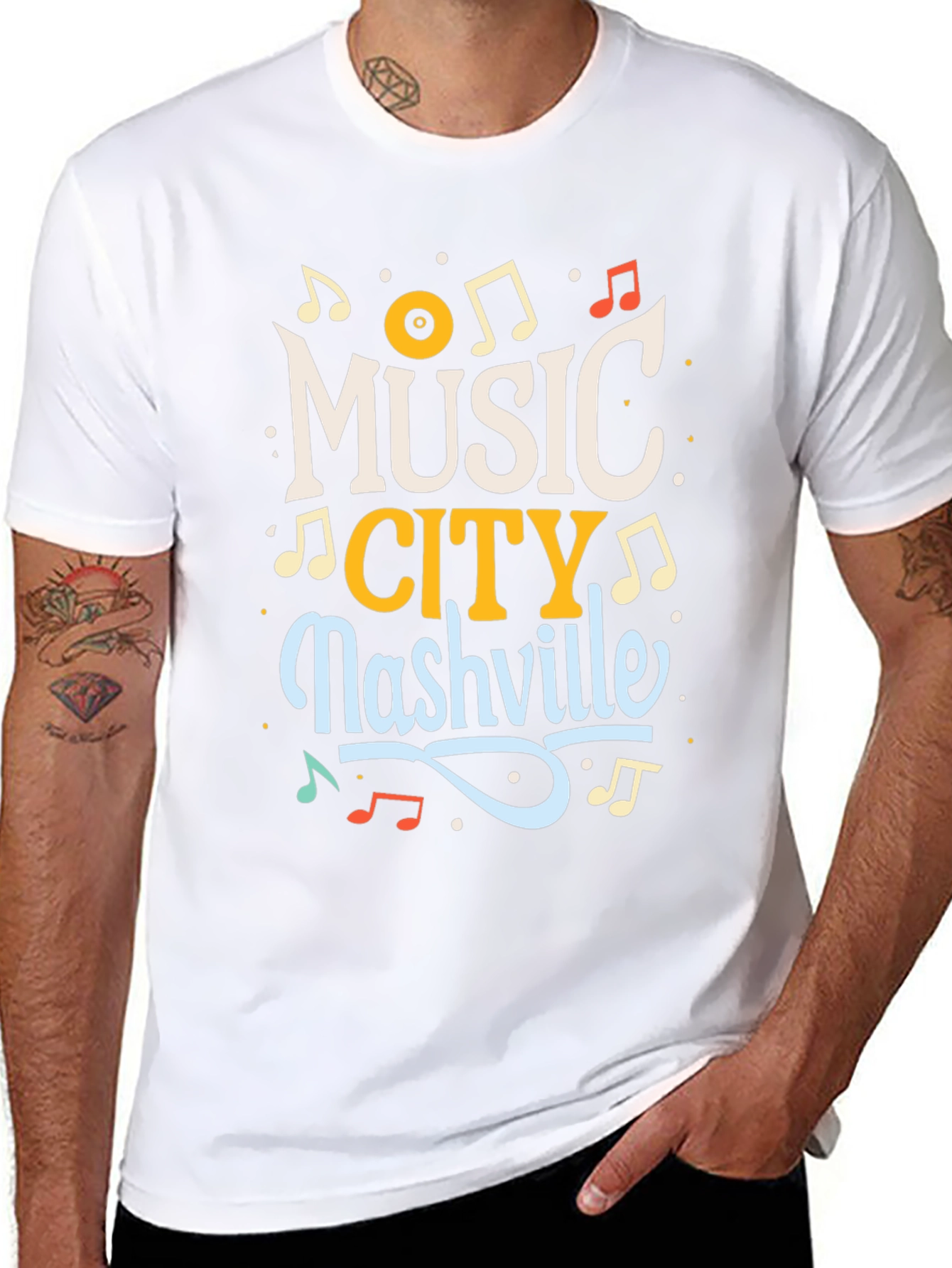 Music City Nashville Black T-Shirt