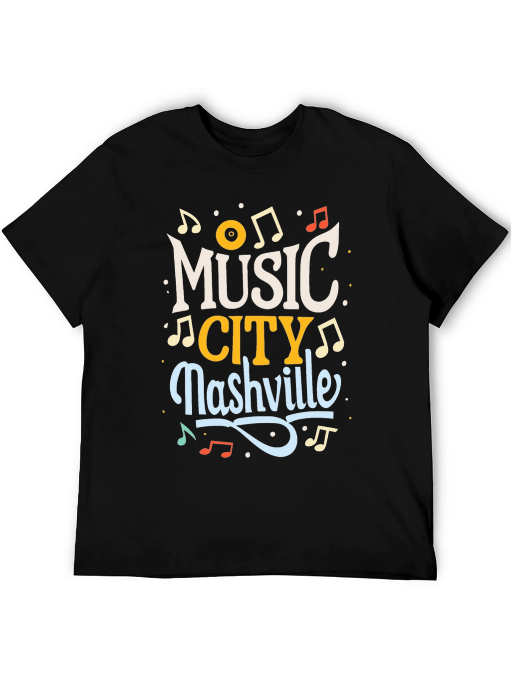 Music City Nashville Black T-Shirt