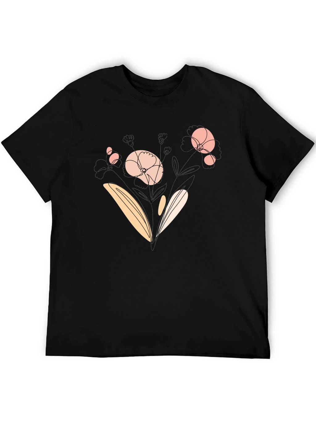 Floral Graphic Black T-Shirt