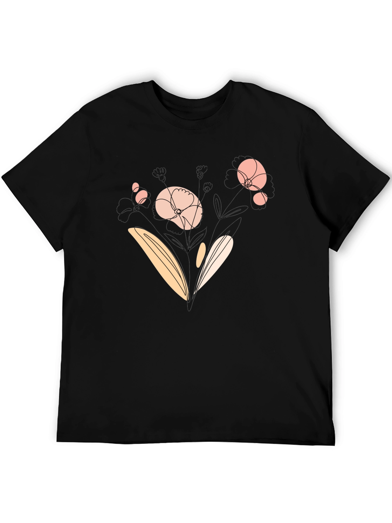 Floral Graphic Black T-Shirt