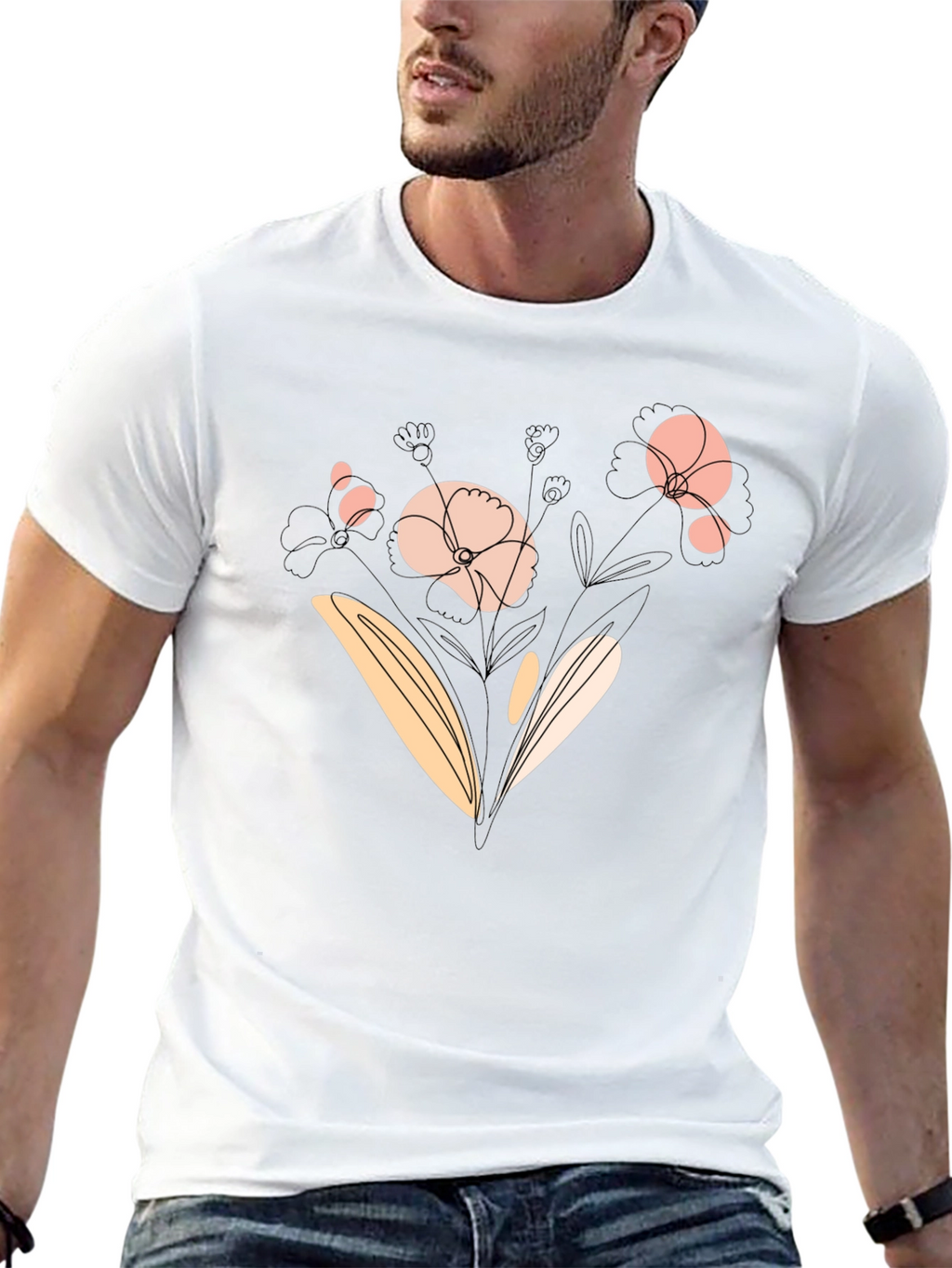 Floral Graphic Black T-Shirt