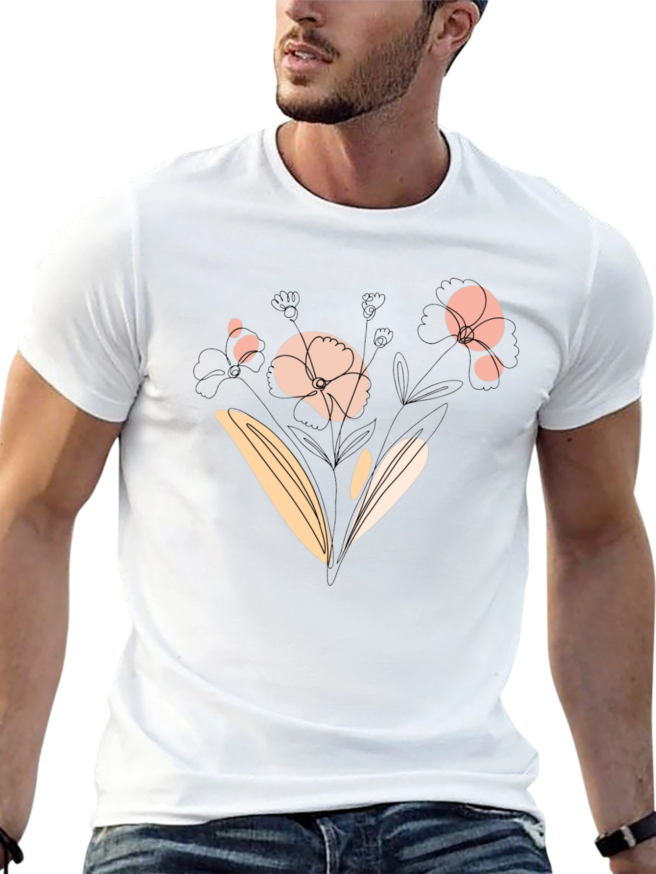 Floral Graphic Black T-Shirt