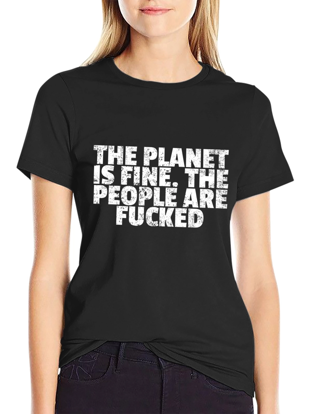 The Planet Is Fine Graphic Tee - Black