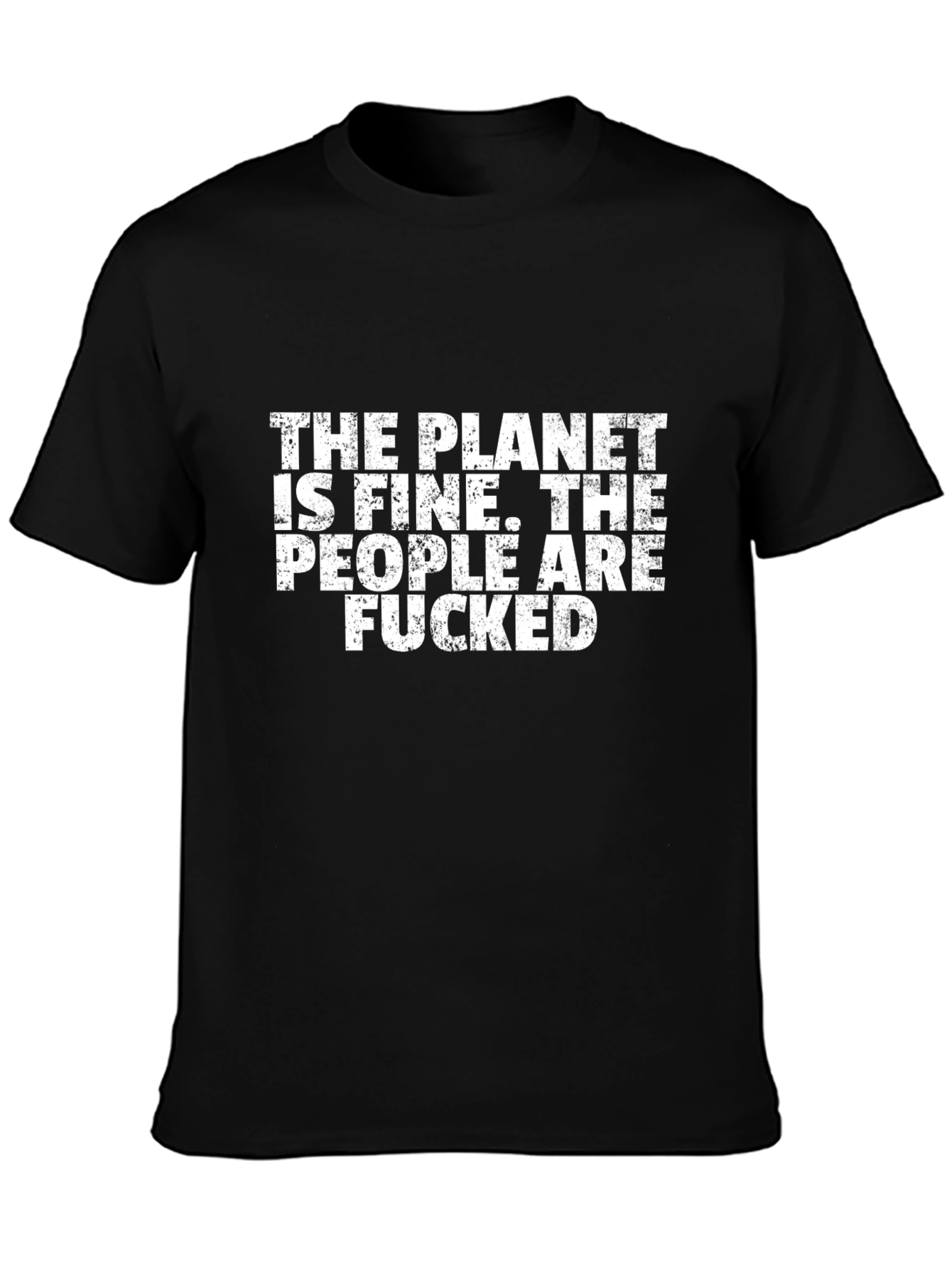 The Planet Is Fine Graphic Tee - Black