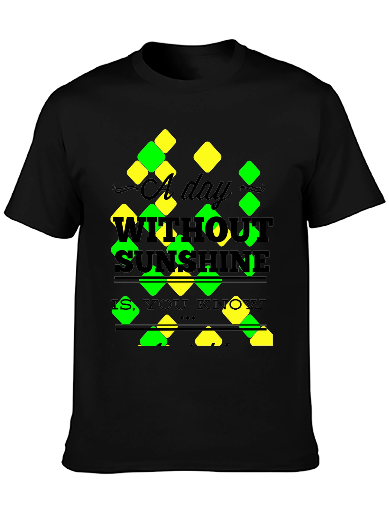 A Day Without Sunshine T-Shirt - Mens Black Tee