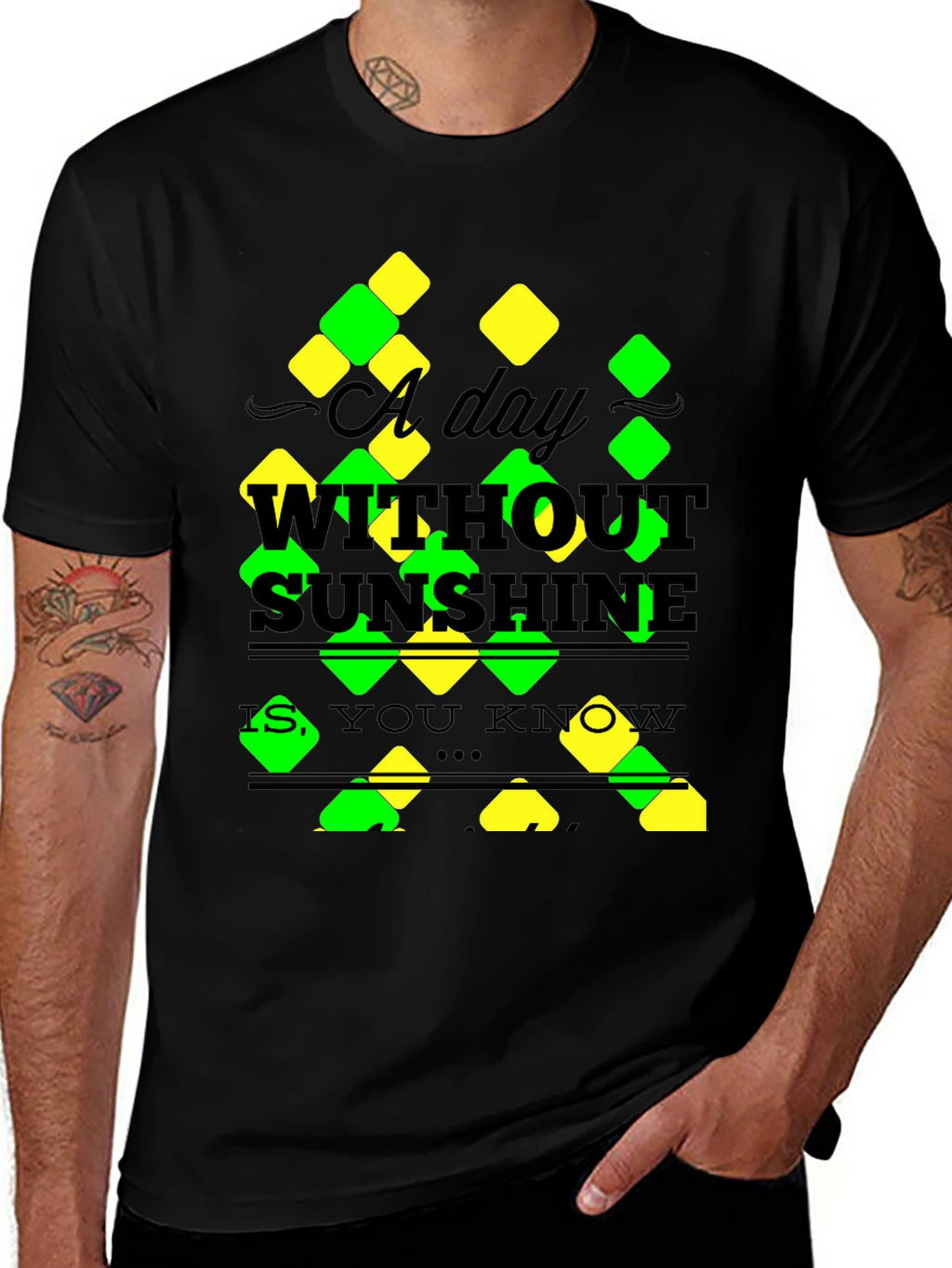 A Day Without Sunshine T-Shirt - Mens Black Tee