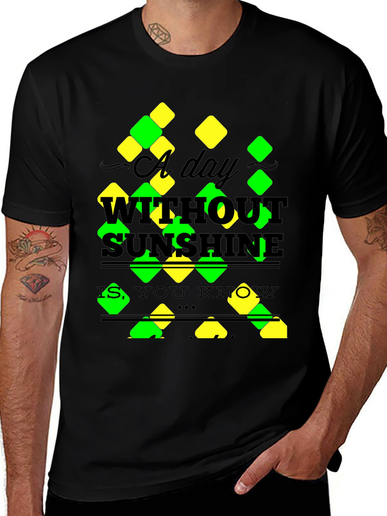 A Day Without Sunshine T-Shirt - Mens Black Tee