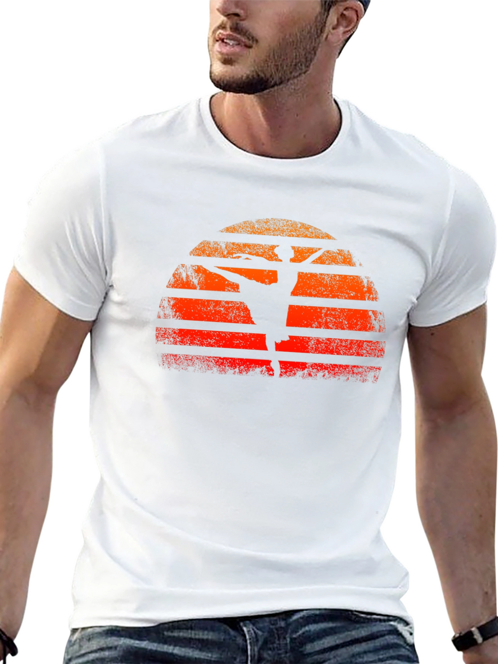 Sunset Ballerina Graphic Tee - Retro Style