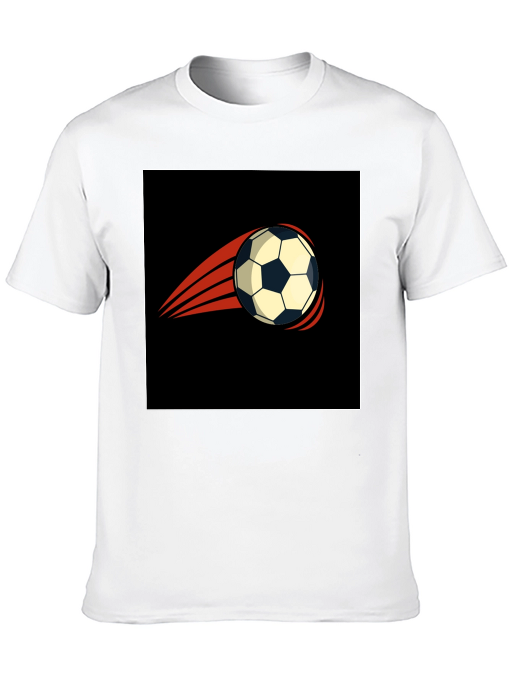 Mens Black T-Shirt with Soccer Ball Graphic