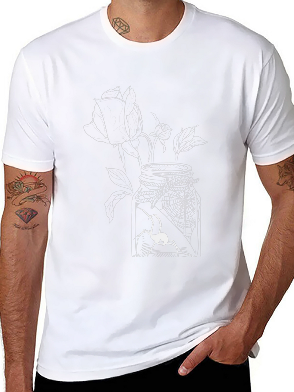 Spider & Rose Graphic Tee - Black