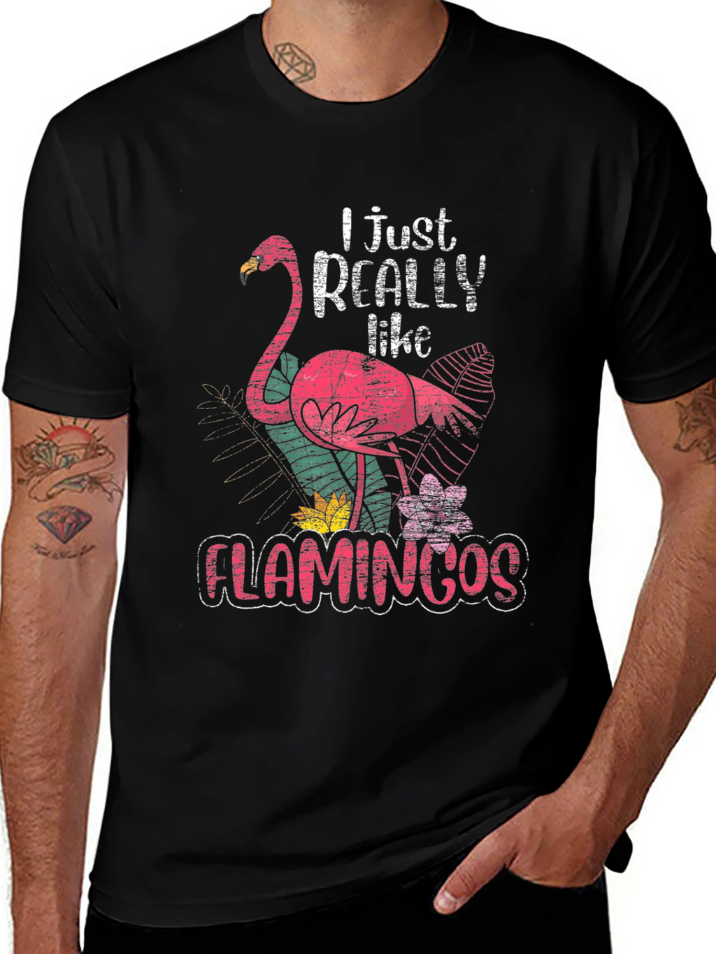 I Just Really Like Flamingos Graphic Tee