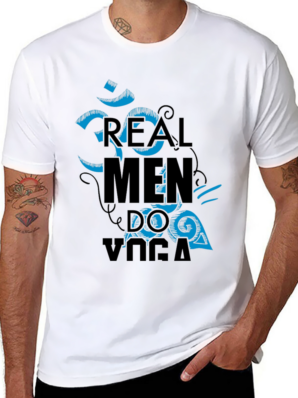 Real Men Do Yoga Graphic Tee - Black