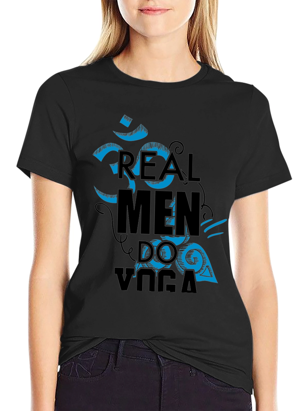 Real Men Do Yoga Graphic Tee - Black