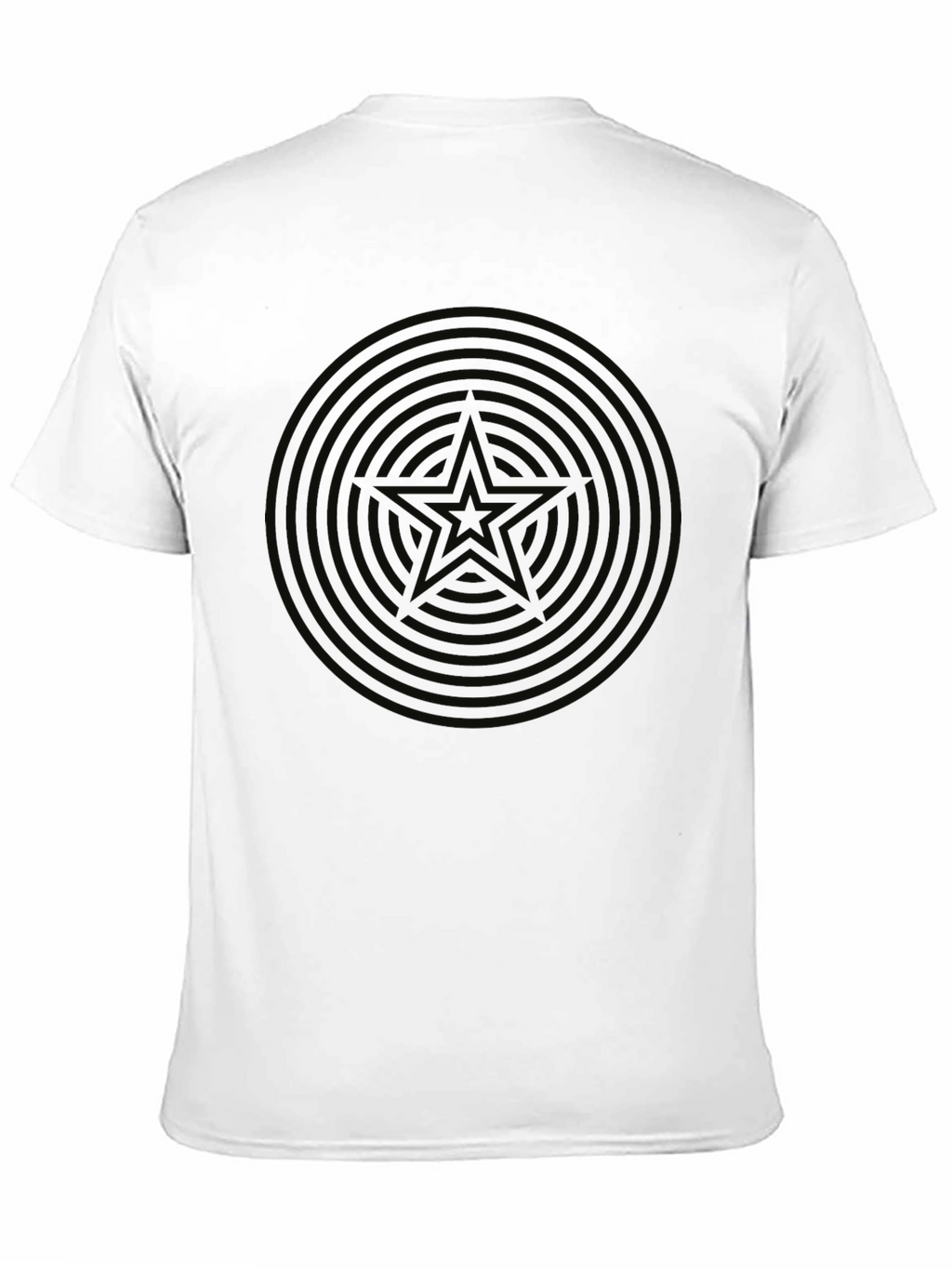Mens Black Star Circle Graphic T-Shirt