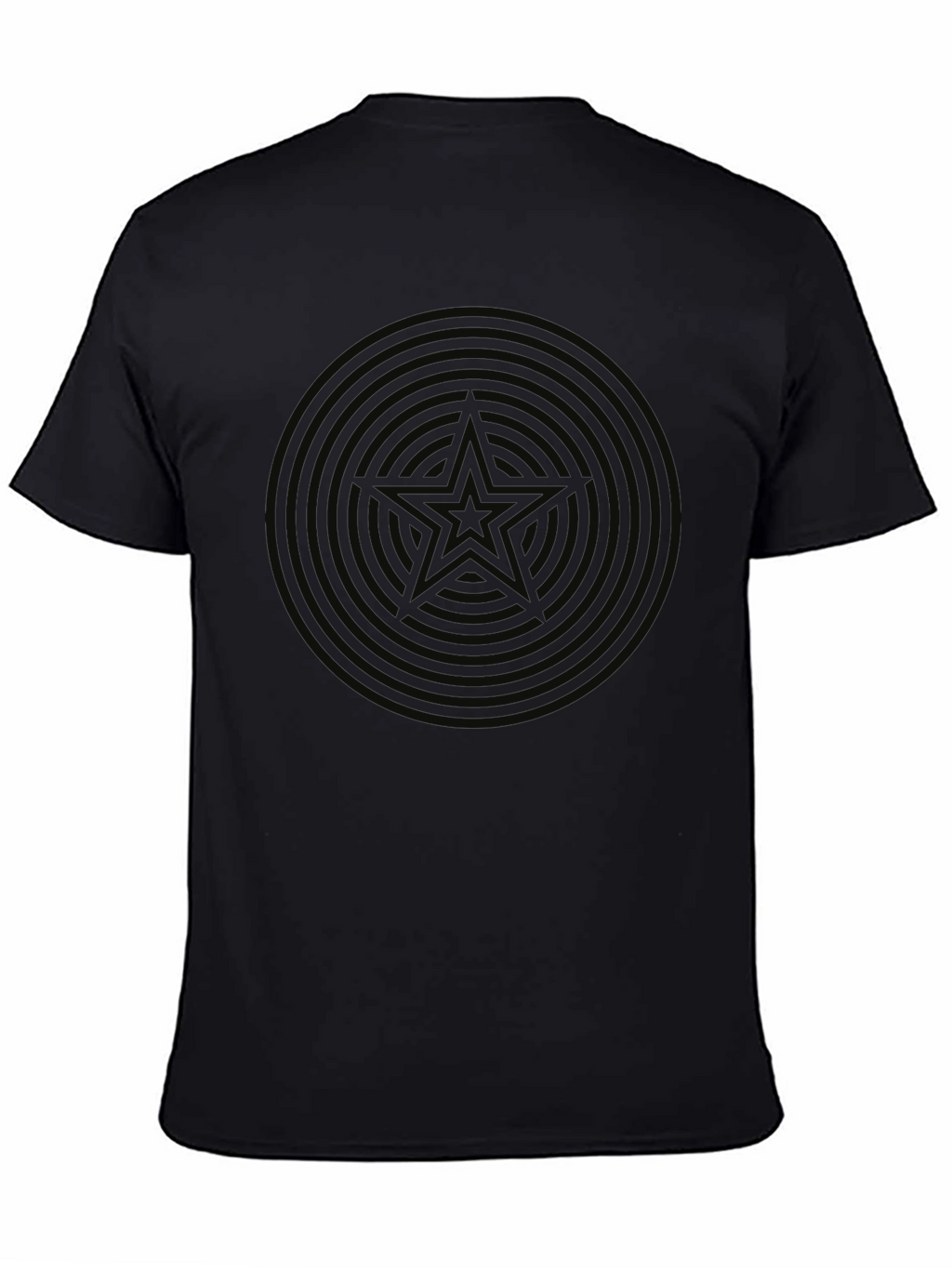 Mens Black Star Circle Graphic T-Shirt