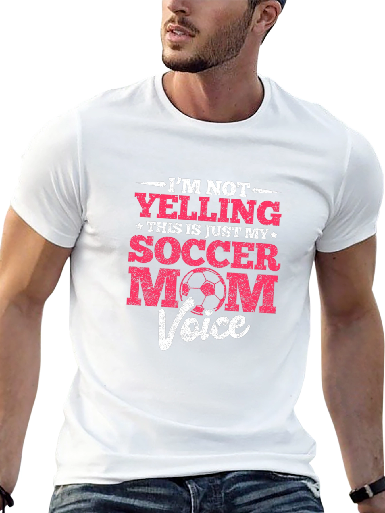 Funny Soccer Mom T-Shirt - Im Not Yelling...