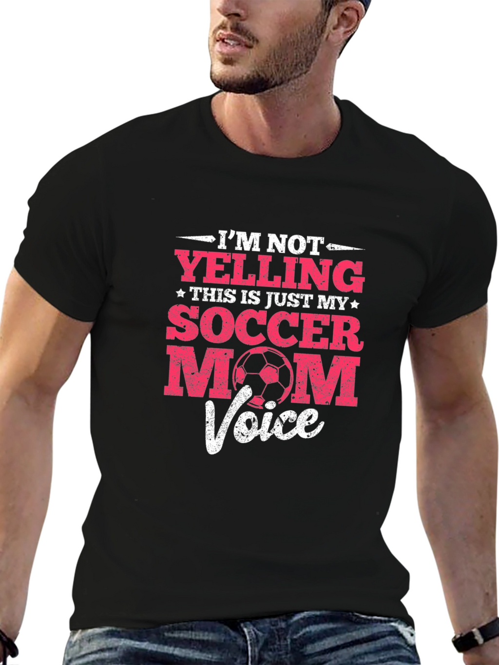 Funny Soccer Mom T-Shirt - Im Not Yelling...