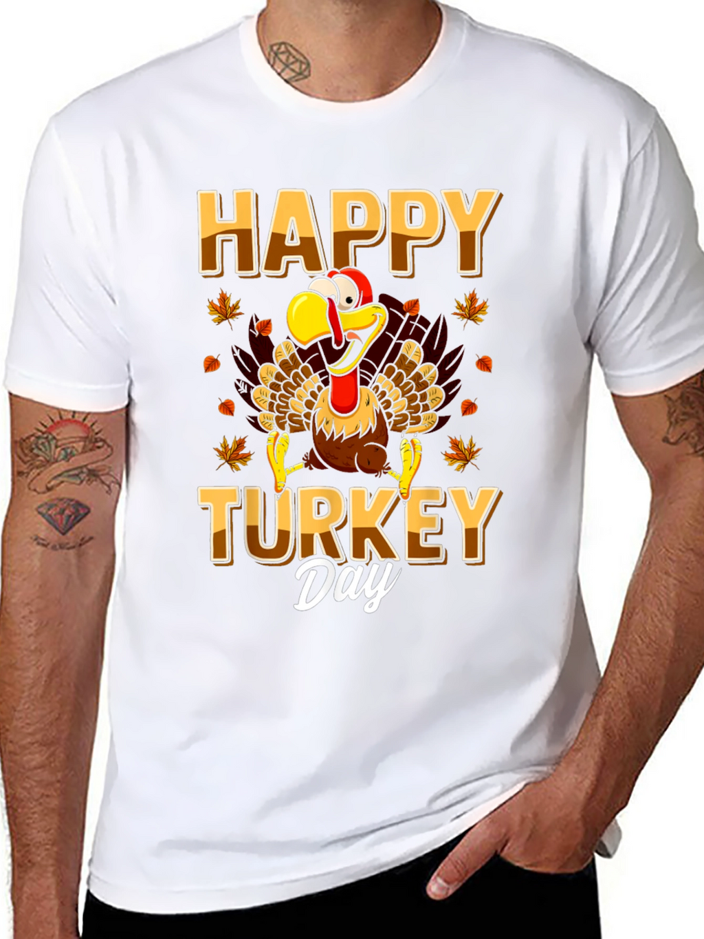 Happy Turkey Day Graphic Tee - Thanksgiving