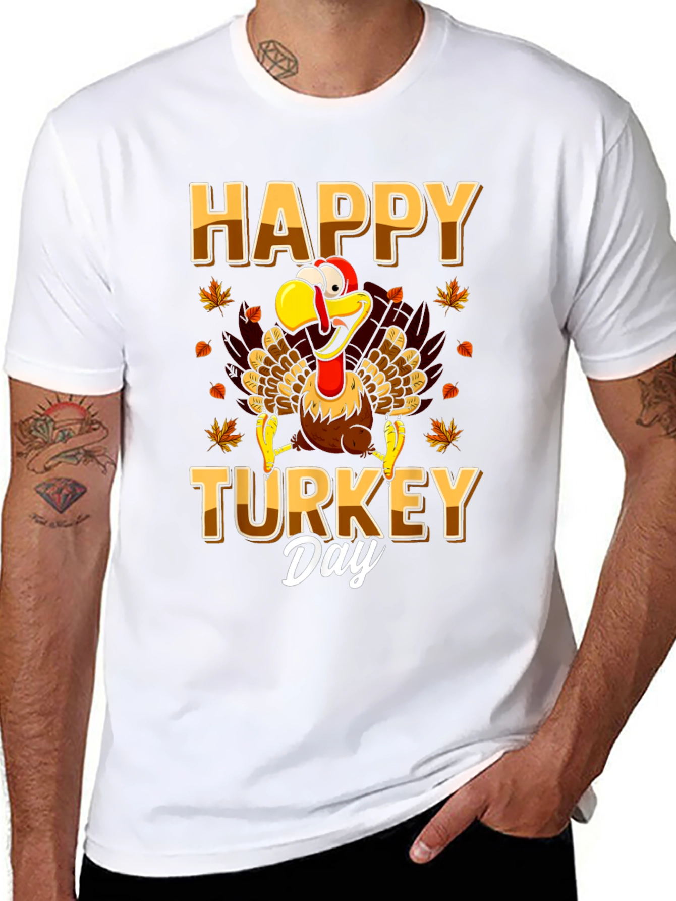 Happy Turkey Day Graphic Tee - Thanksgiving