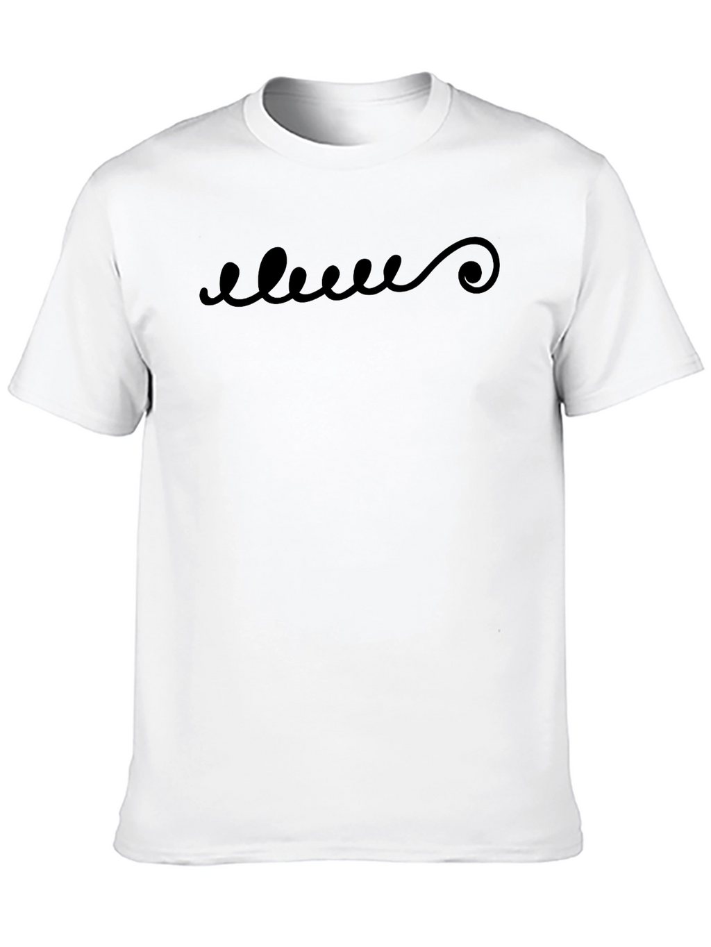 Mens Black Graphic Tee - Swirl Design