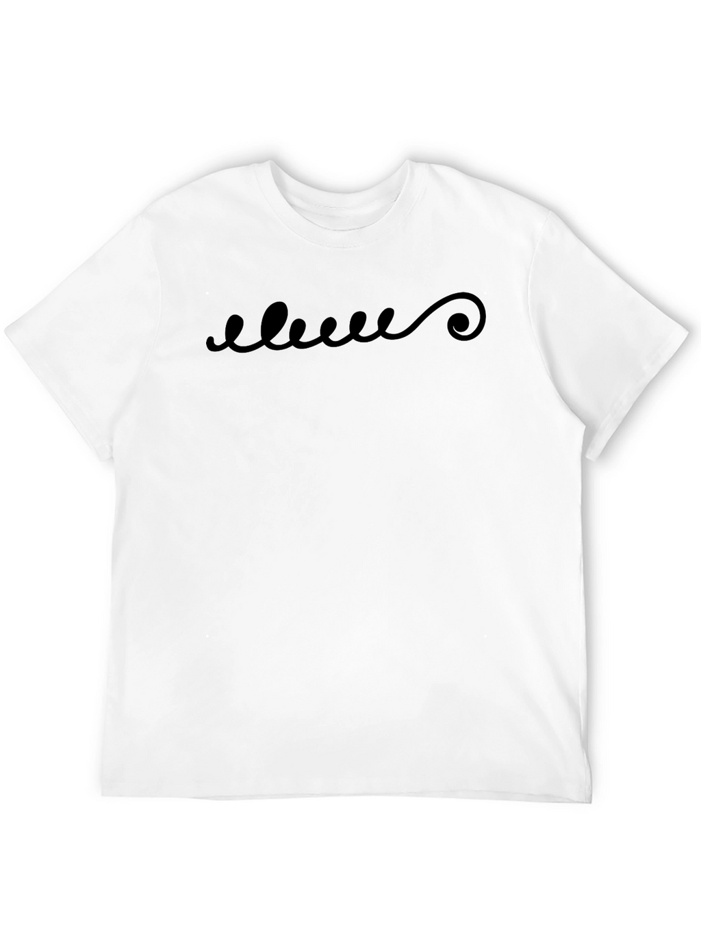 Mens Black Graphic Tee - Swirl Design