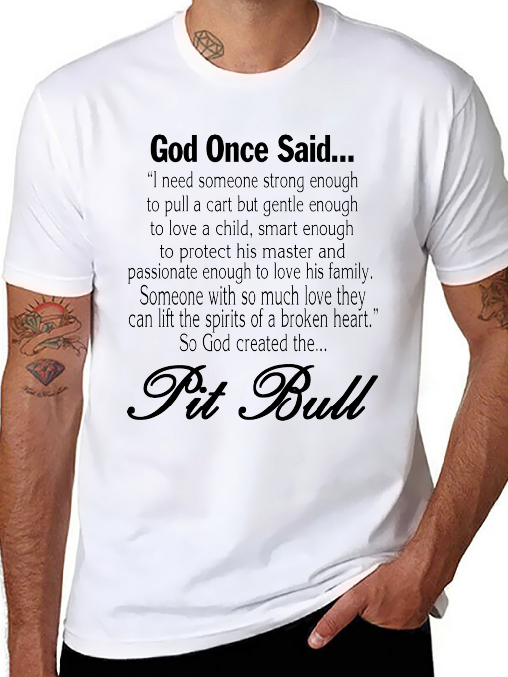 God Created Pit Bulls Black T-Shirt