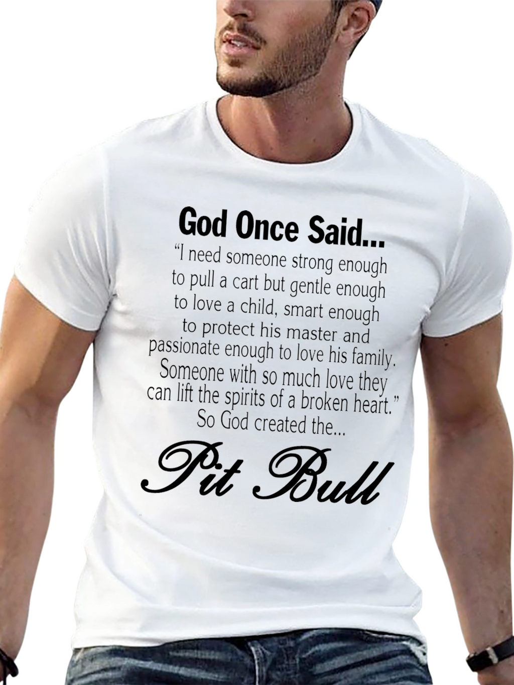 God Created Pit Bulls Black T-Shirt