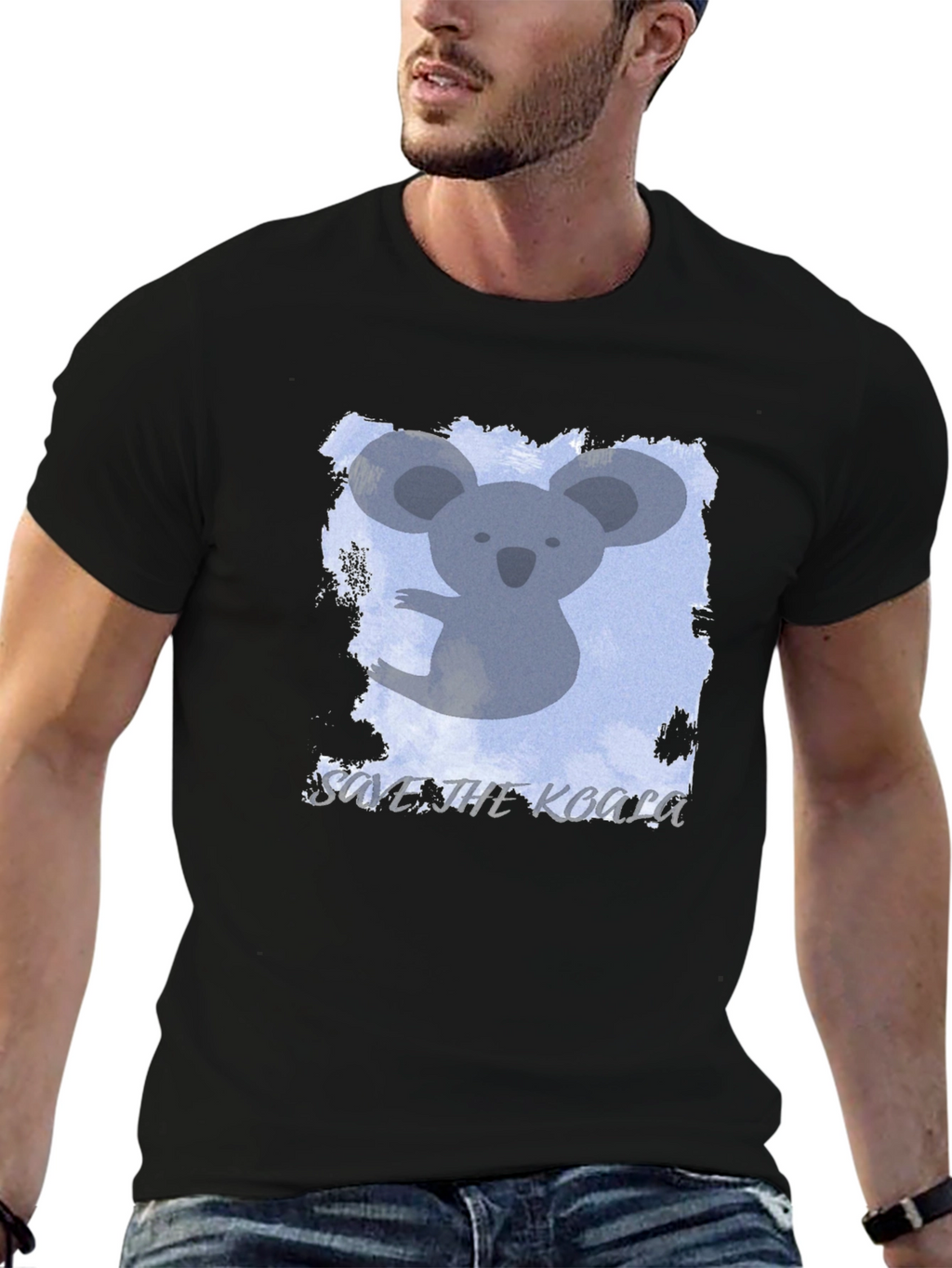 Save the Koala Black T-Shirt
