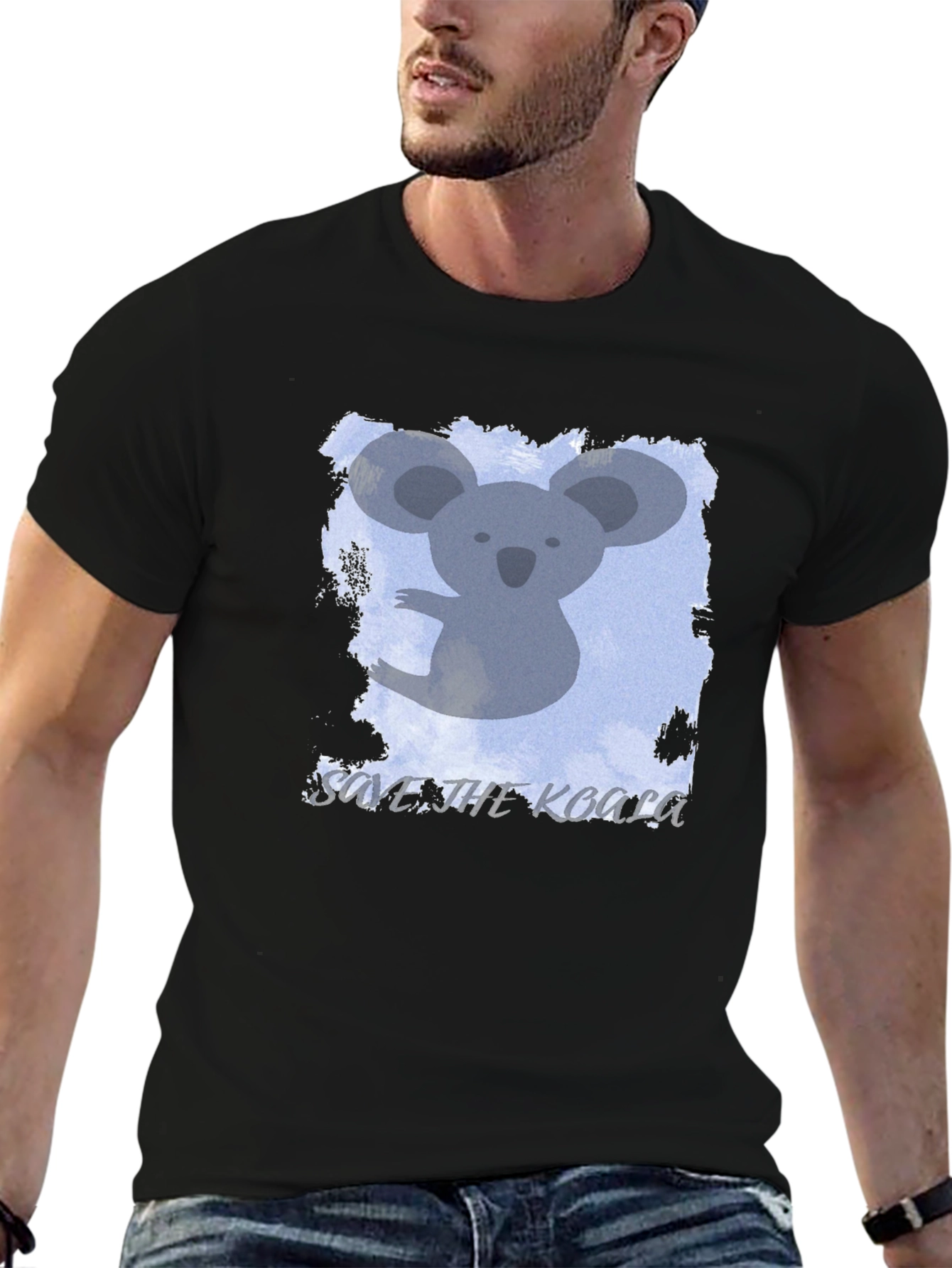 Save the Koala Black T-Shirt