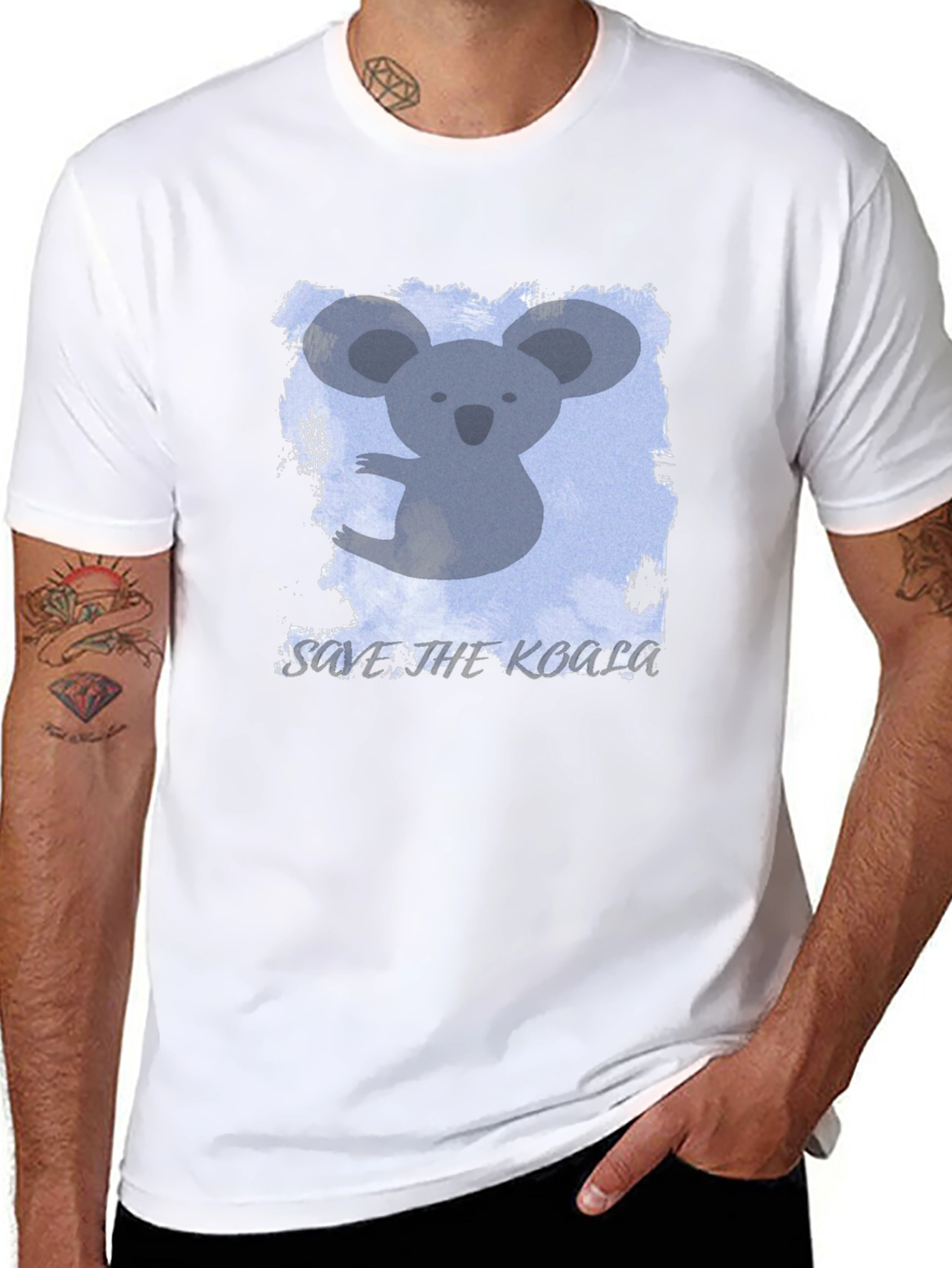Save the Koala Black T-Shirt