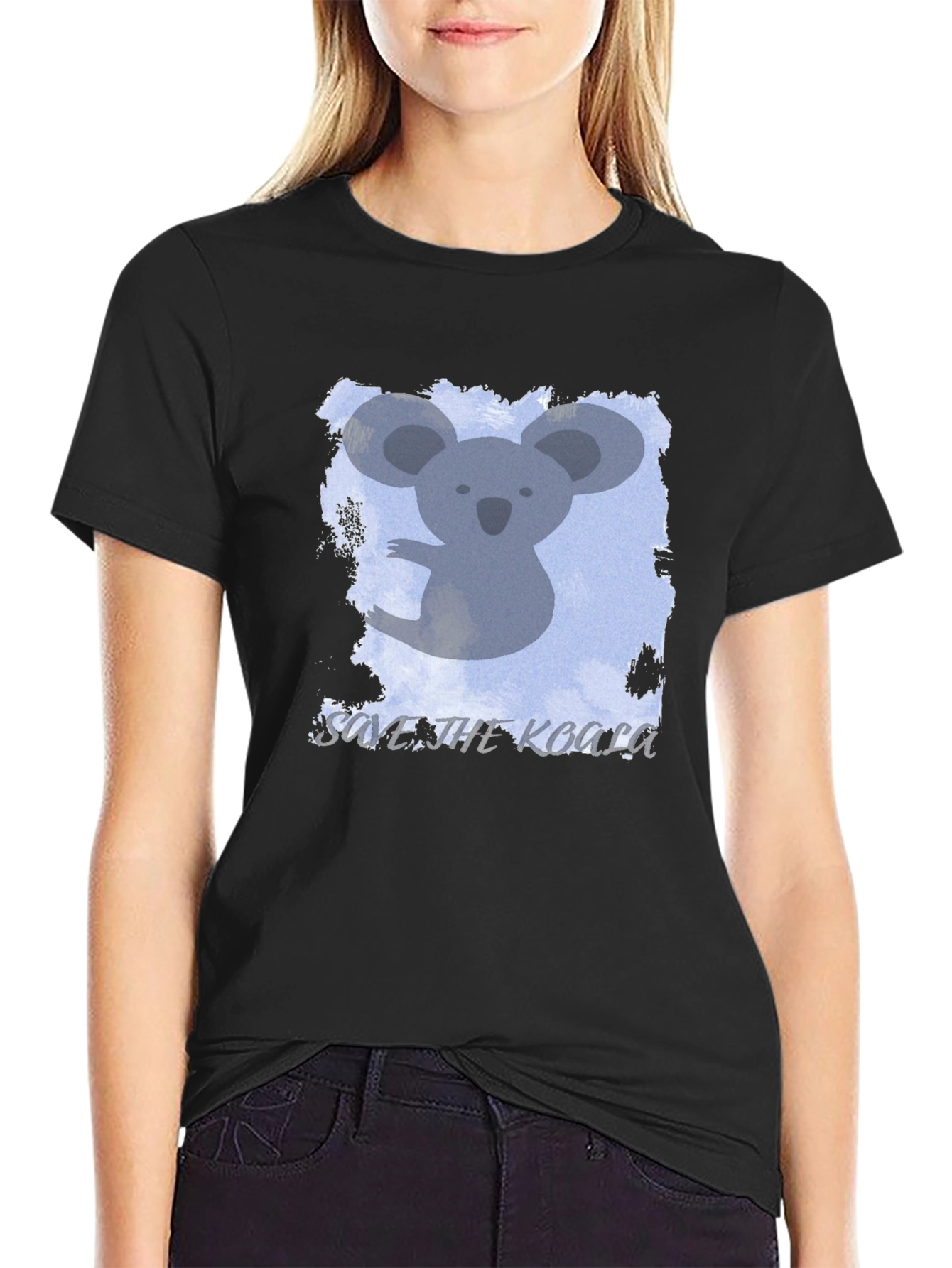 Save the Koala Black T-Shirt