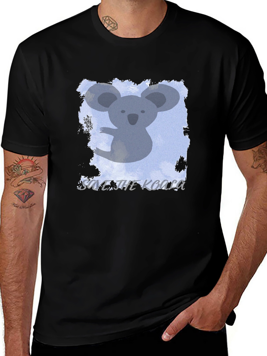 Save the Koala Black T-Shirt