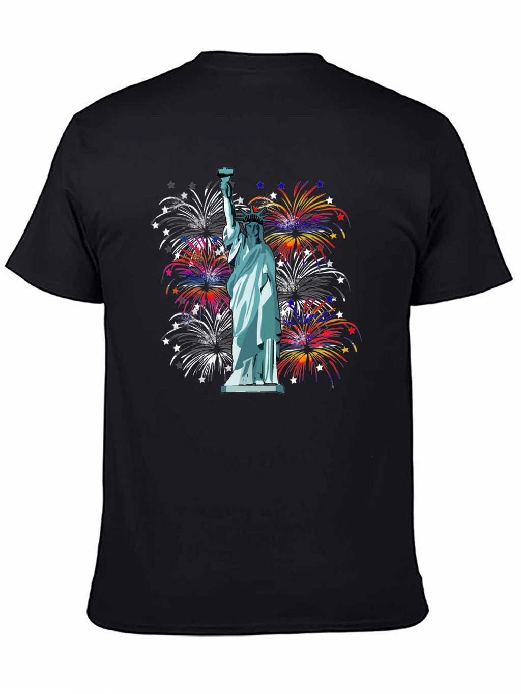 Statue of Liberty Fireworks Graphic Tee