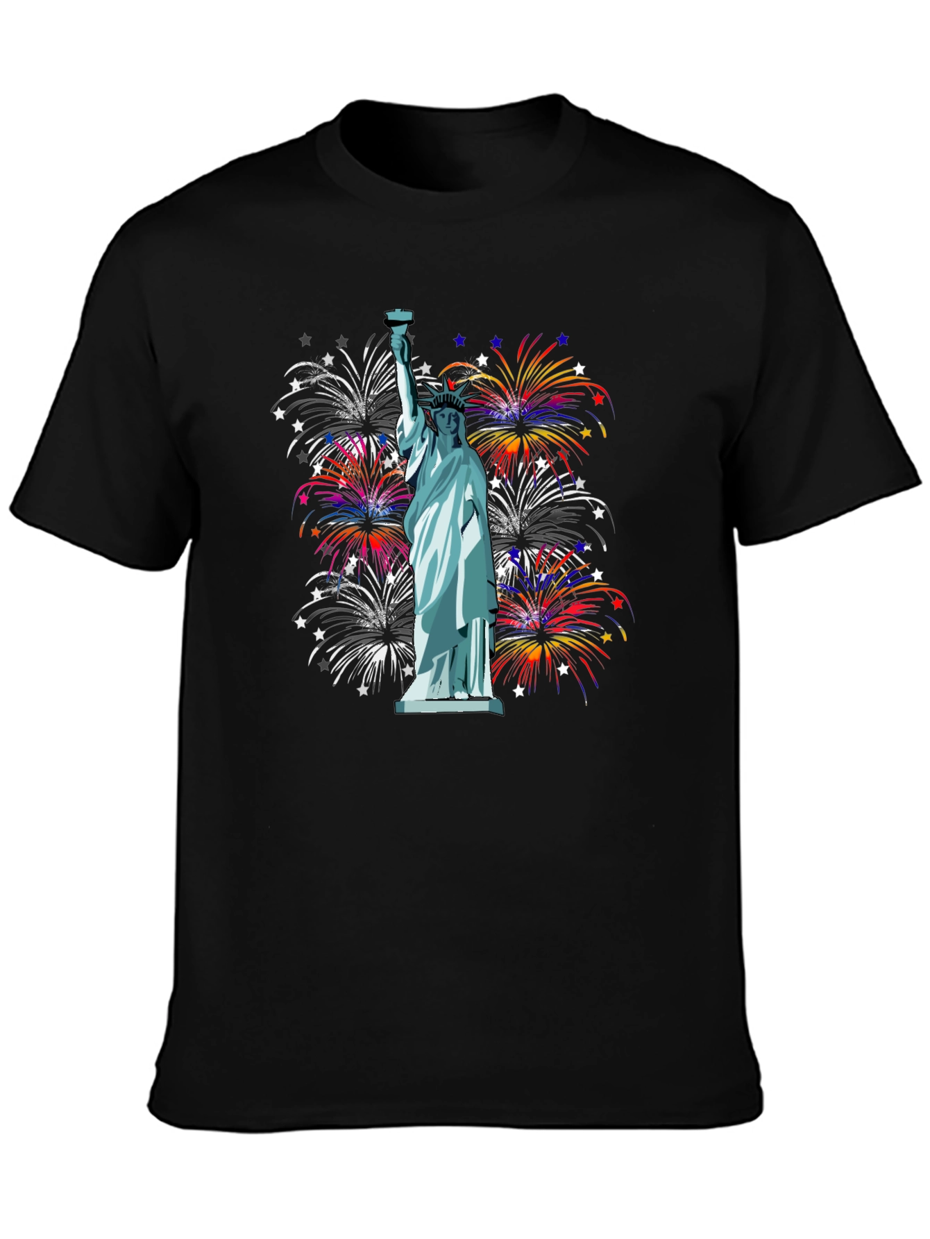 Statue of Liberty Fireworks Graphic Tee